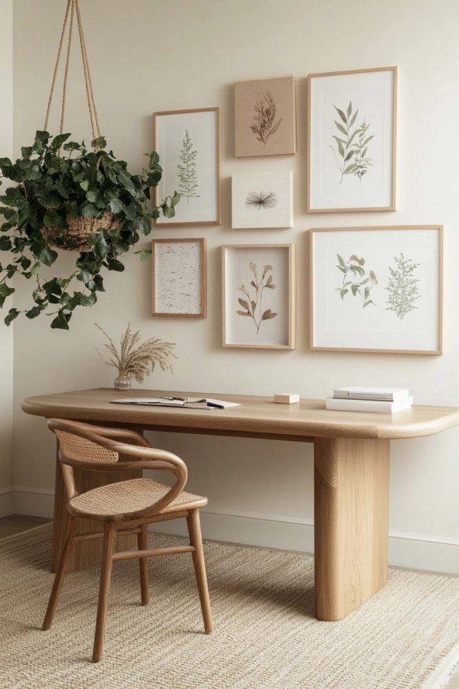 home office gallery wall design Offset Organic Shapes