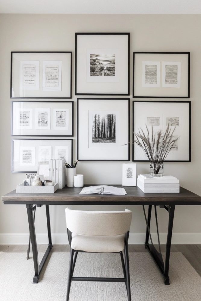 home office gallery wall design Typographic Prints with Personality