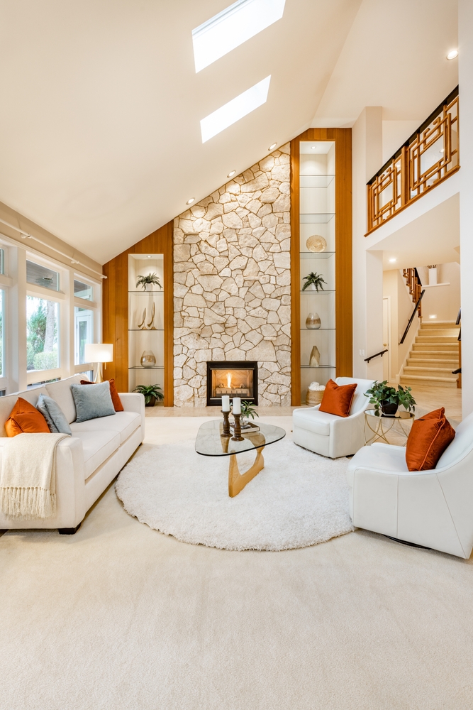 Mid,Century,Craftsman,House,Interior,Living,Room,Foyer,Home,Office