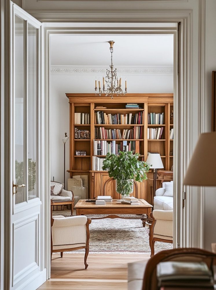 paris apartment aesthetic books