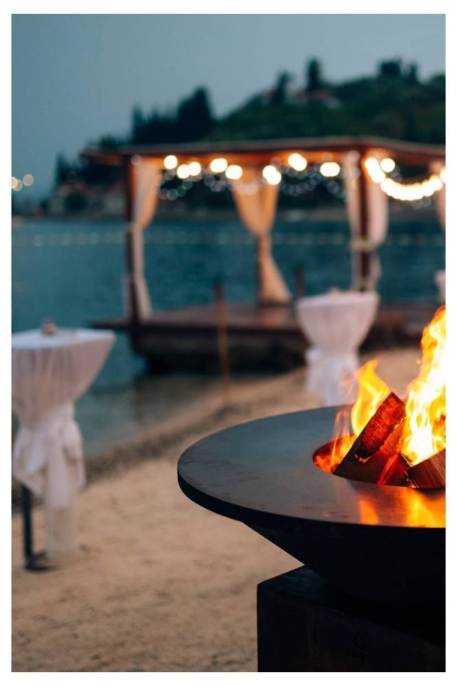 Firepit Table on the Deck backyard firepit ideas