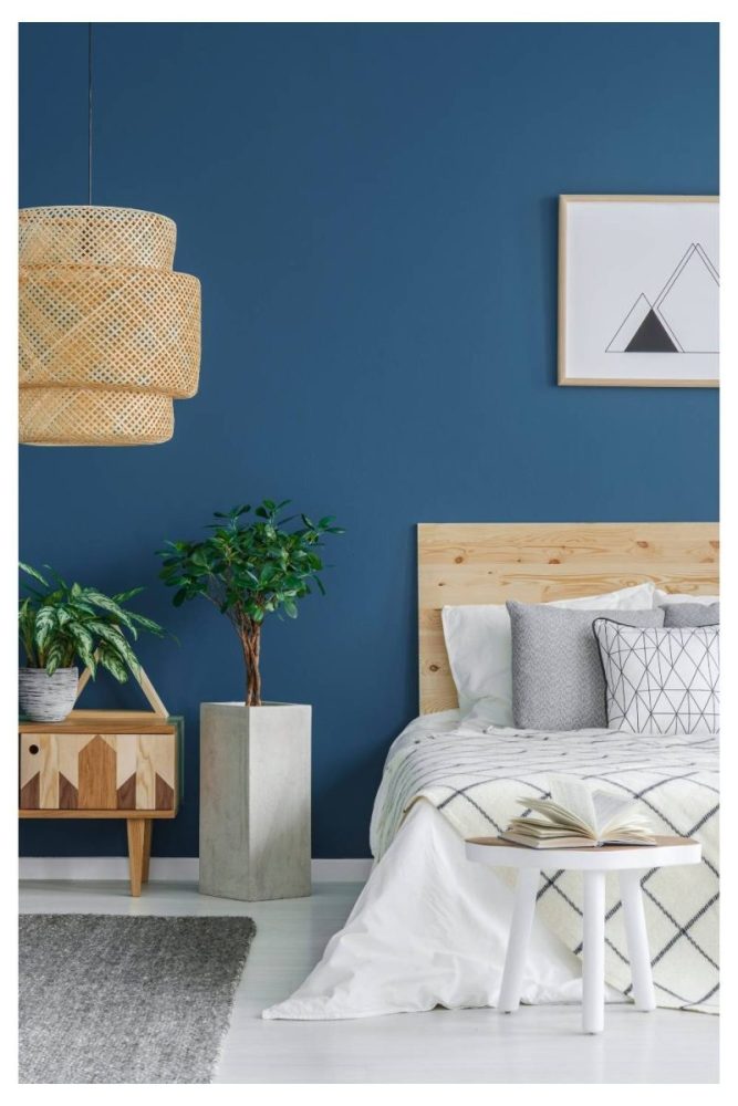 Moody Navy Bedroom Blue Accent Wall Ideas