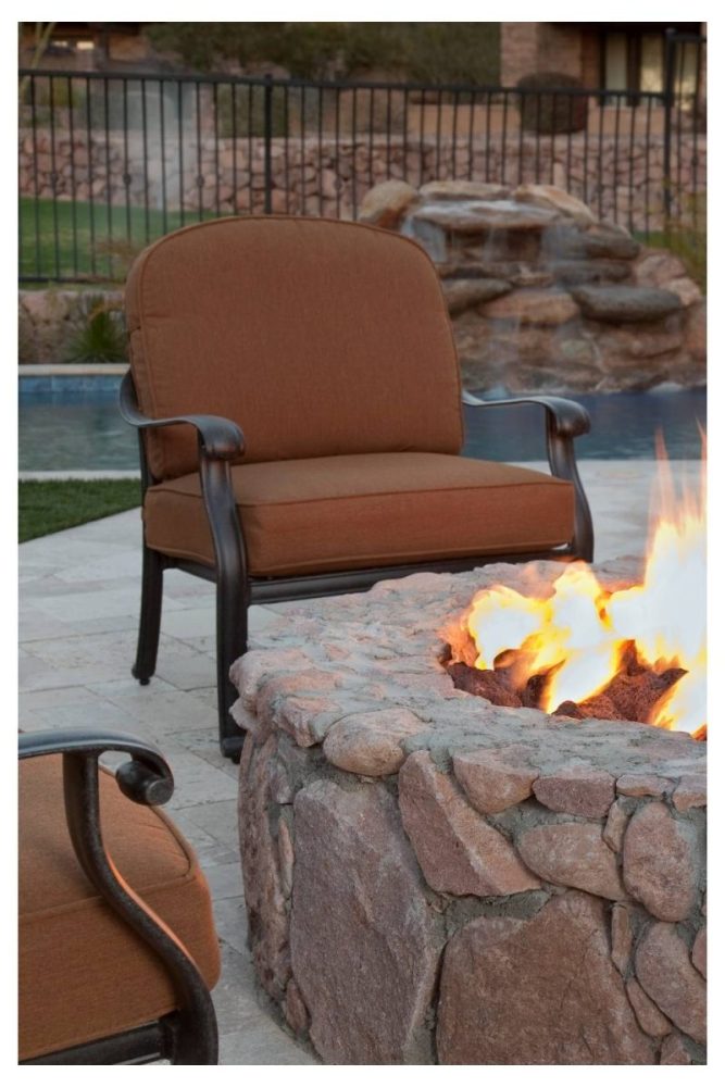 Sunken Stone Circle backyard firepit ideas