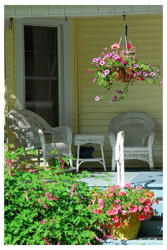 Wicker Baskets as Planters Front Porch Flower Ideas That Basically Feel Like a Welcome Hug