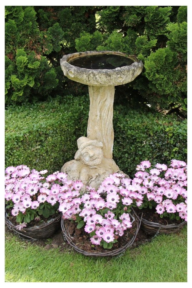 Aged Stone Pedestal Bird Bath Ideas