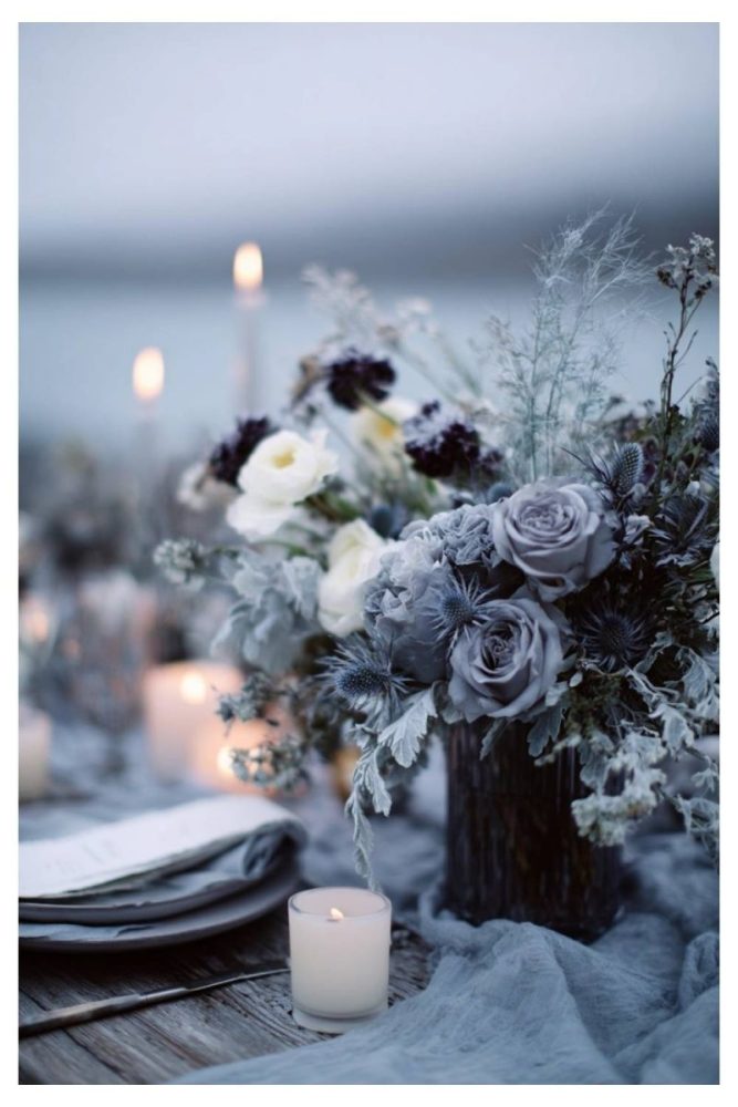 Cloaked in Smoke halloween floral centerpieces