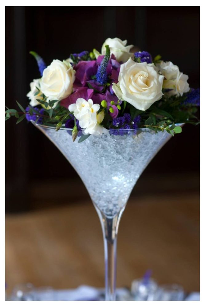 Moody Purple Marbled Arrangement halloween floral centerpieces