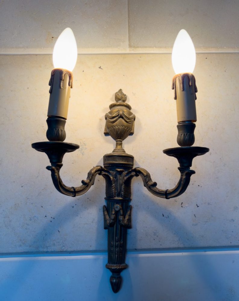 black candle wall sconce