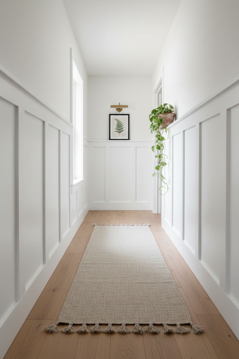 The Classic 54-Inch White Board and Batten Hallway