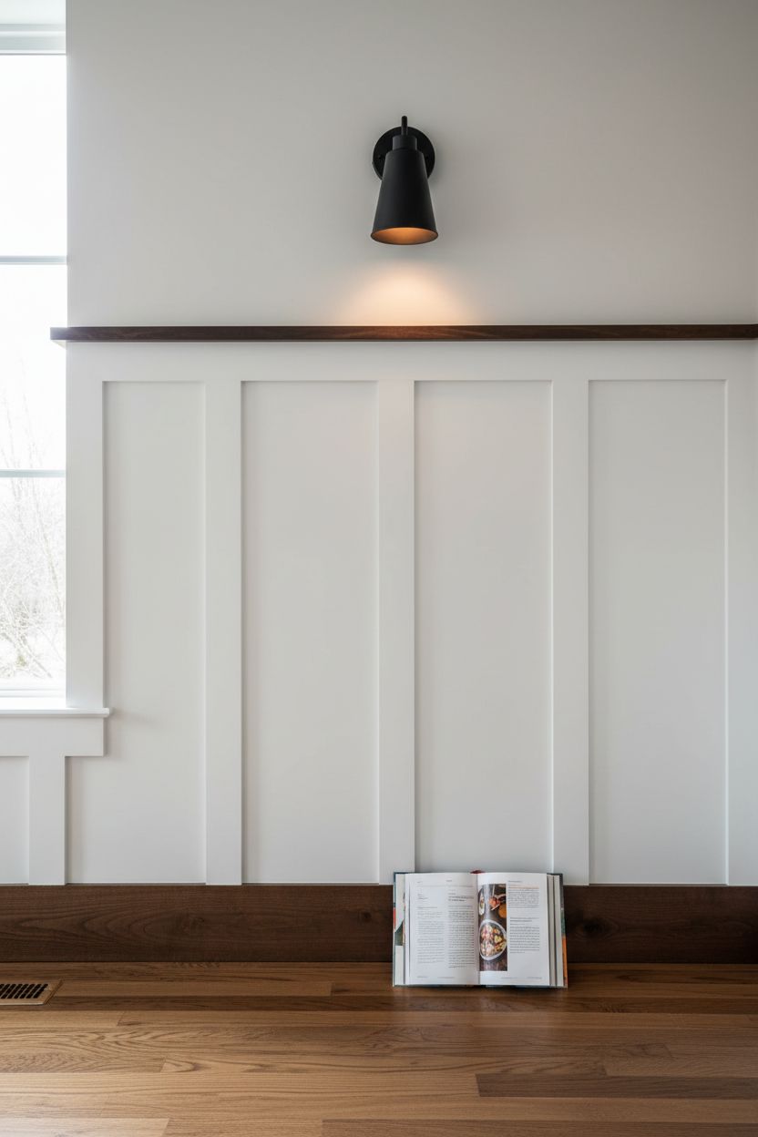 Contrasting Cap Rail and Baseboard in Brass or Black
