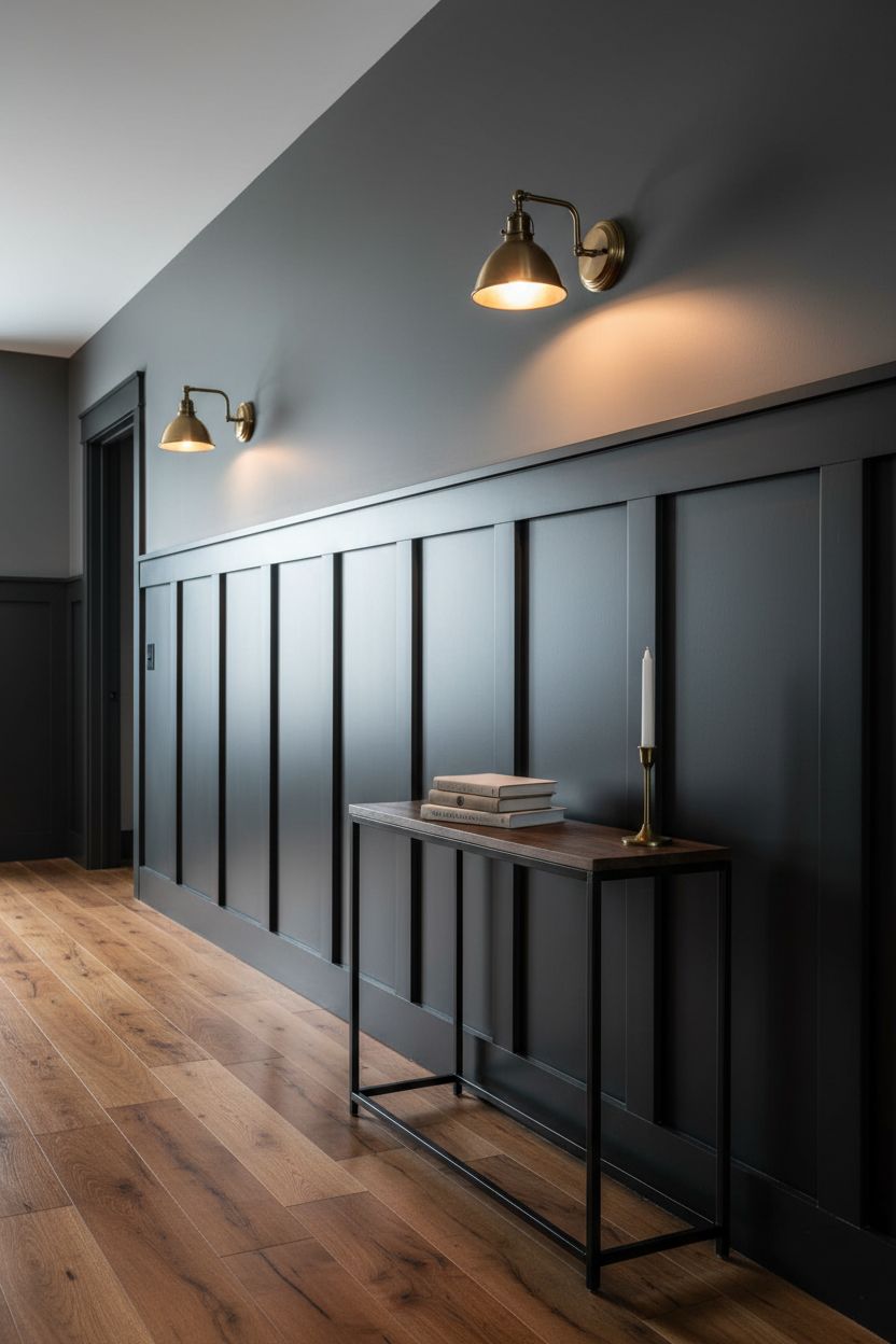 Black Board and Batten Hallway — Moody and Surprisingly Welcoming
