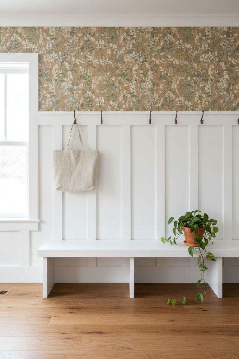 17 Stunning Board and Batten with Wallpaper Above Ideas You’ll Want to Copy