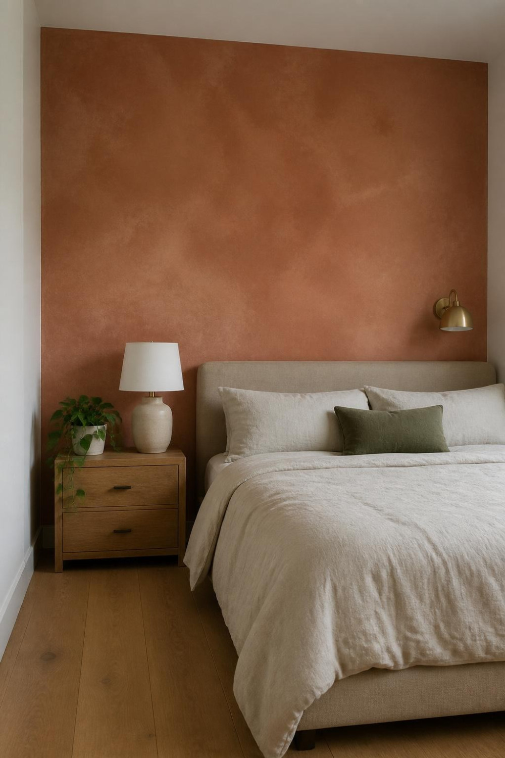 Limewash Plaster Headboard Wall