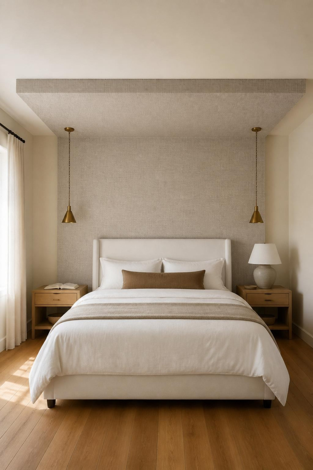 Wallpaper Box Treatment — Pattern Extended to the Ceiling for a Cocooning Effect