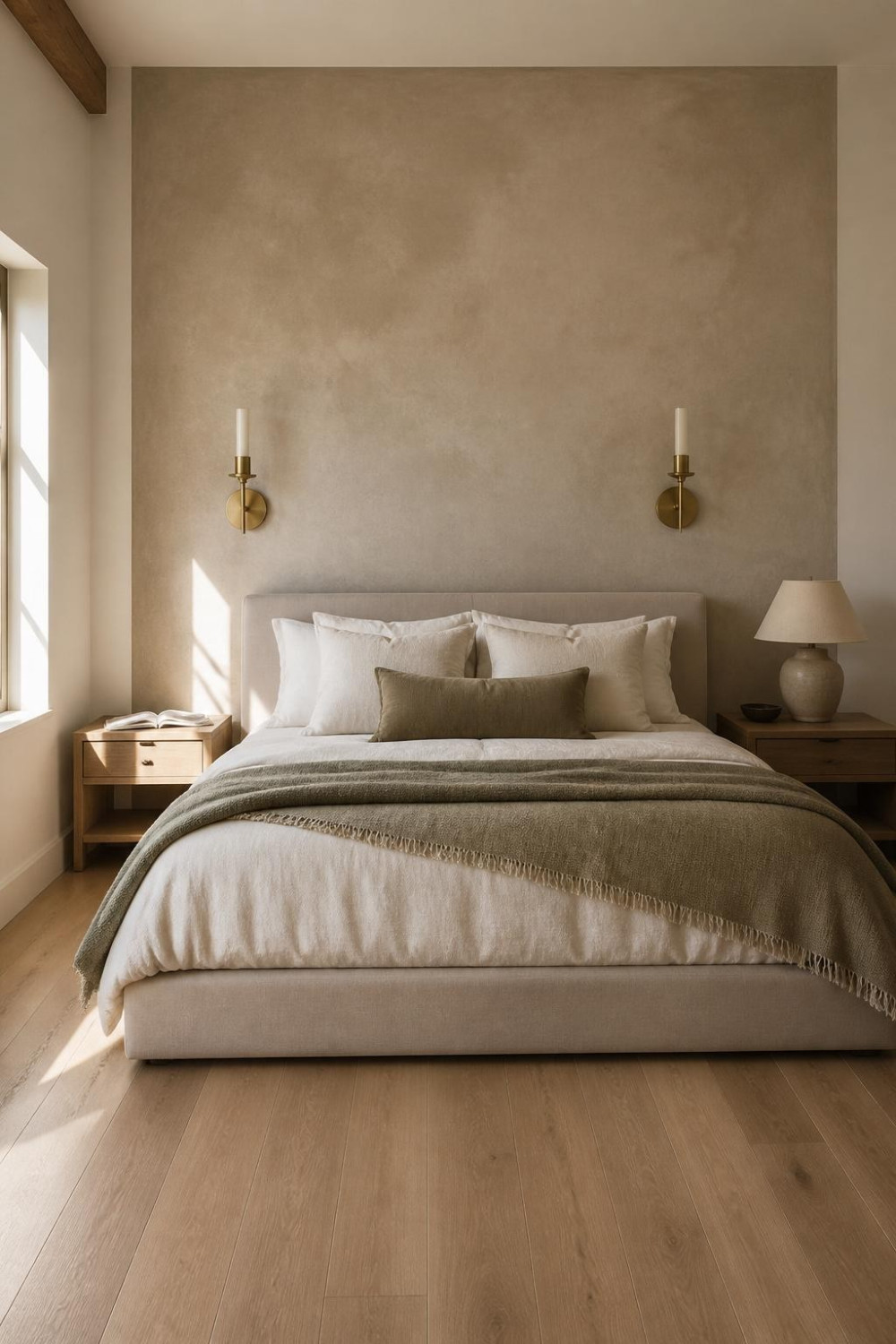 Venetian Plaster for a Bedroom Statement Wall with Subtle Sheen