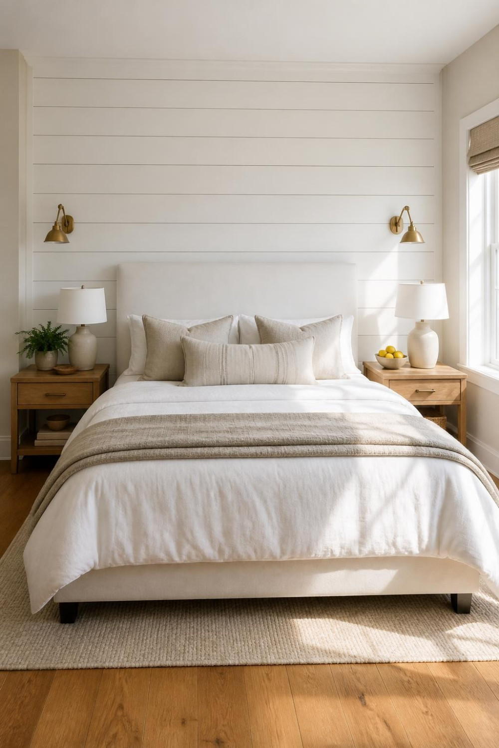 Shiplap Behind the Bed — the Farmhouse Bedroom Accent Wall That Actually Holds Up