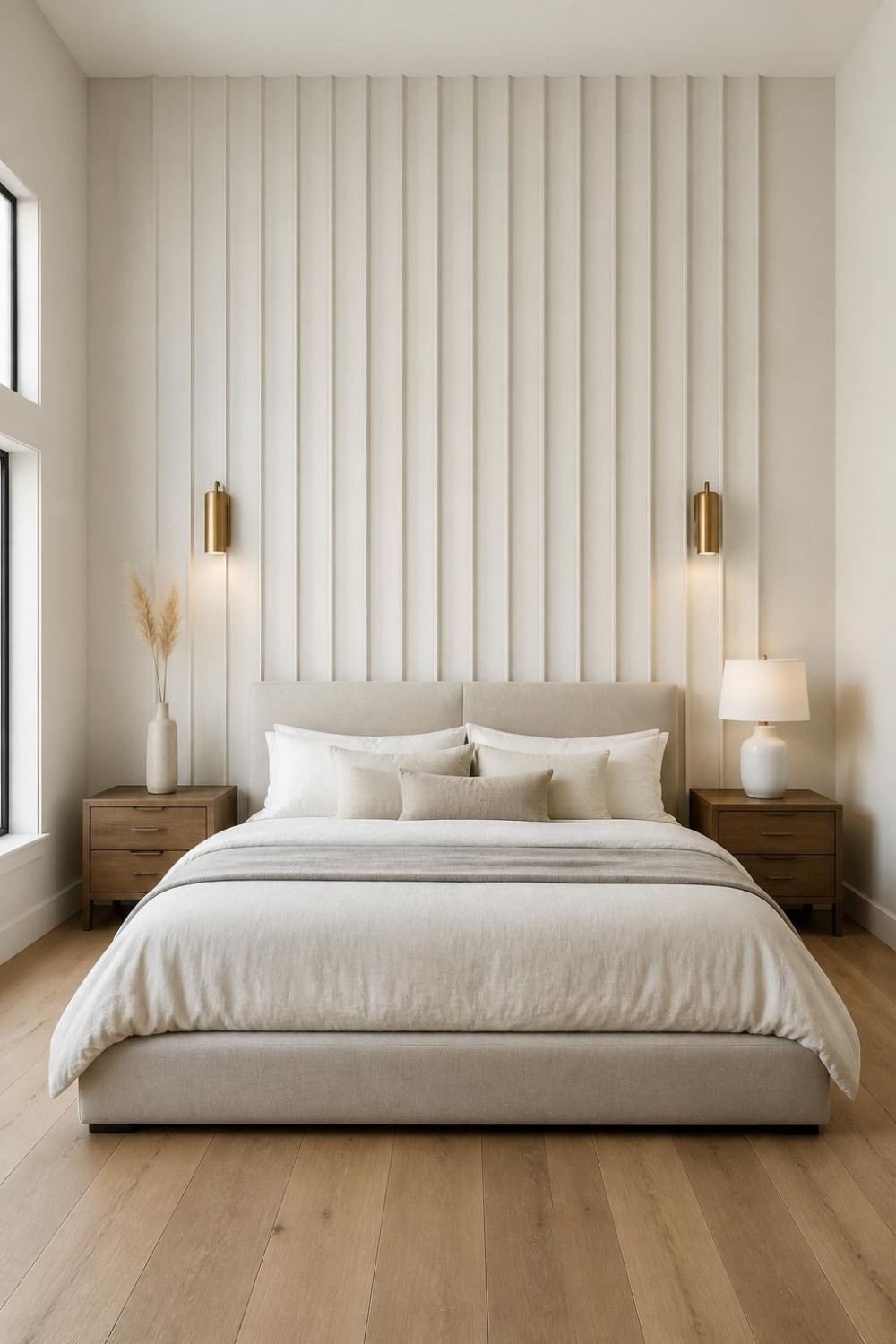 Fluted or Ribbed Panel Wall for a Sculptural Primary Suite