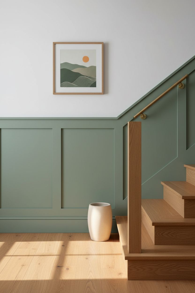 Two-Tone Paneling with a Colored Lower Half and White Above