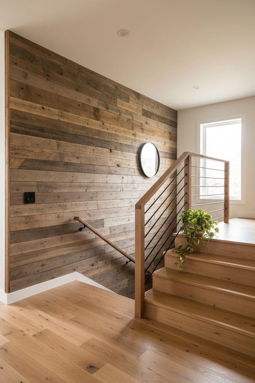 Reclaimed Wood Plank Cladding for Warm Texture