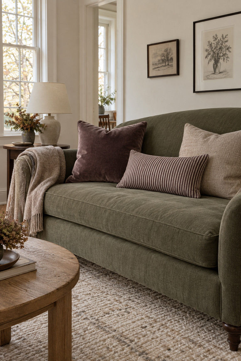 15 Fall Pillow Combinations That Work With the Sofa You Already Own